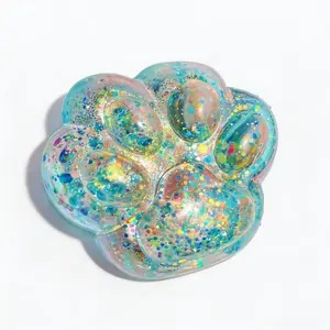 Flash Cat Paw Malt Syrup Squishy – Ultra-Soft Color-Changing Heart Paw Stress Relief Squeeze Toy for Anxiety & Stress