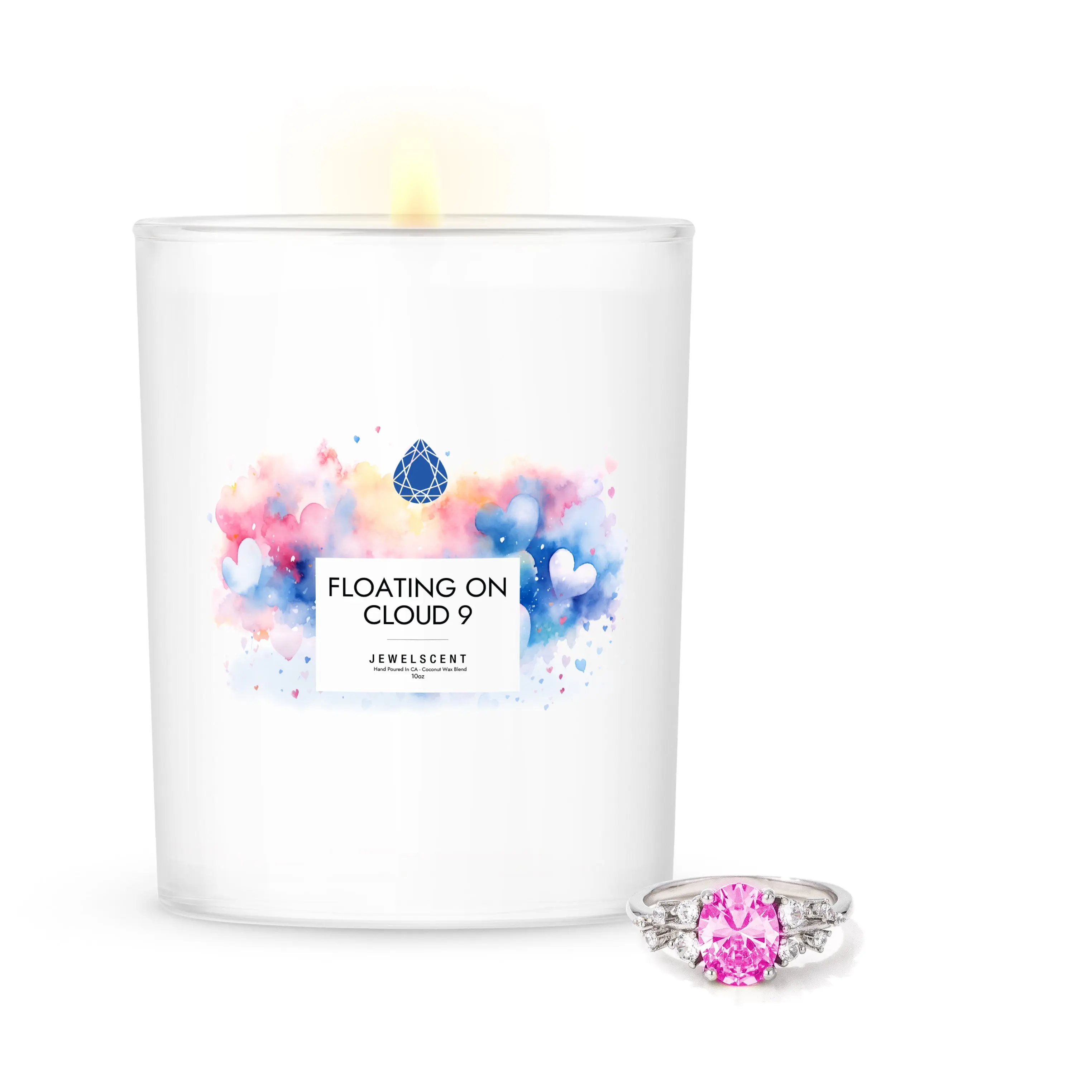 Floating On Cloud 9 18oz Mystery Jewelry Candle Floating On Cloud 9 18oz Mystery Jewelry Candle