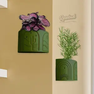 ECO Sun, Cactus, Moon Wall Planter - Mid-Century Modern Design - Rainbow Colors Available