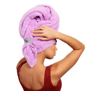Curly Girl® Large Microfiber Hair Towel for Women, Hair Drying Towel with Elastic Strap, Anti Frizz, Fast Drying, Hypoallergenic, Curly Hair Towel, 41" x 31"
