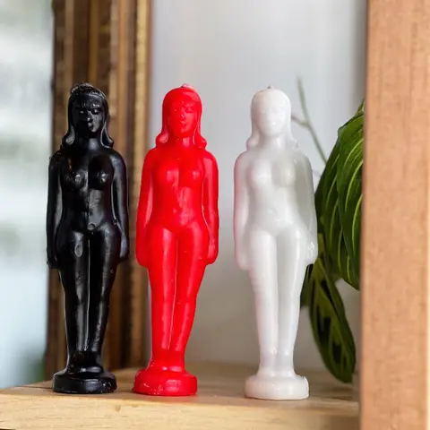 Female Body Candle (Black, Red, or White)