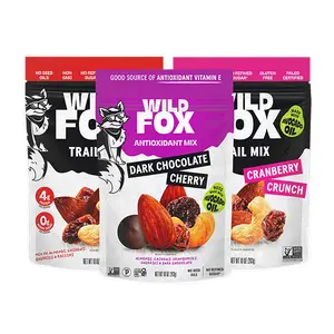 Wild Fox The Original Trio Dark Chocolate Cherry Cranberry Crunch & Cherry Burst Trail Mix Trio No Refined Sugar Paleo Certified