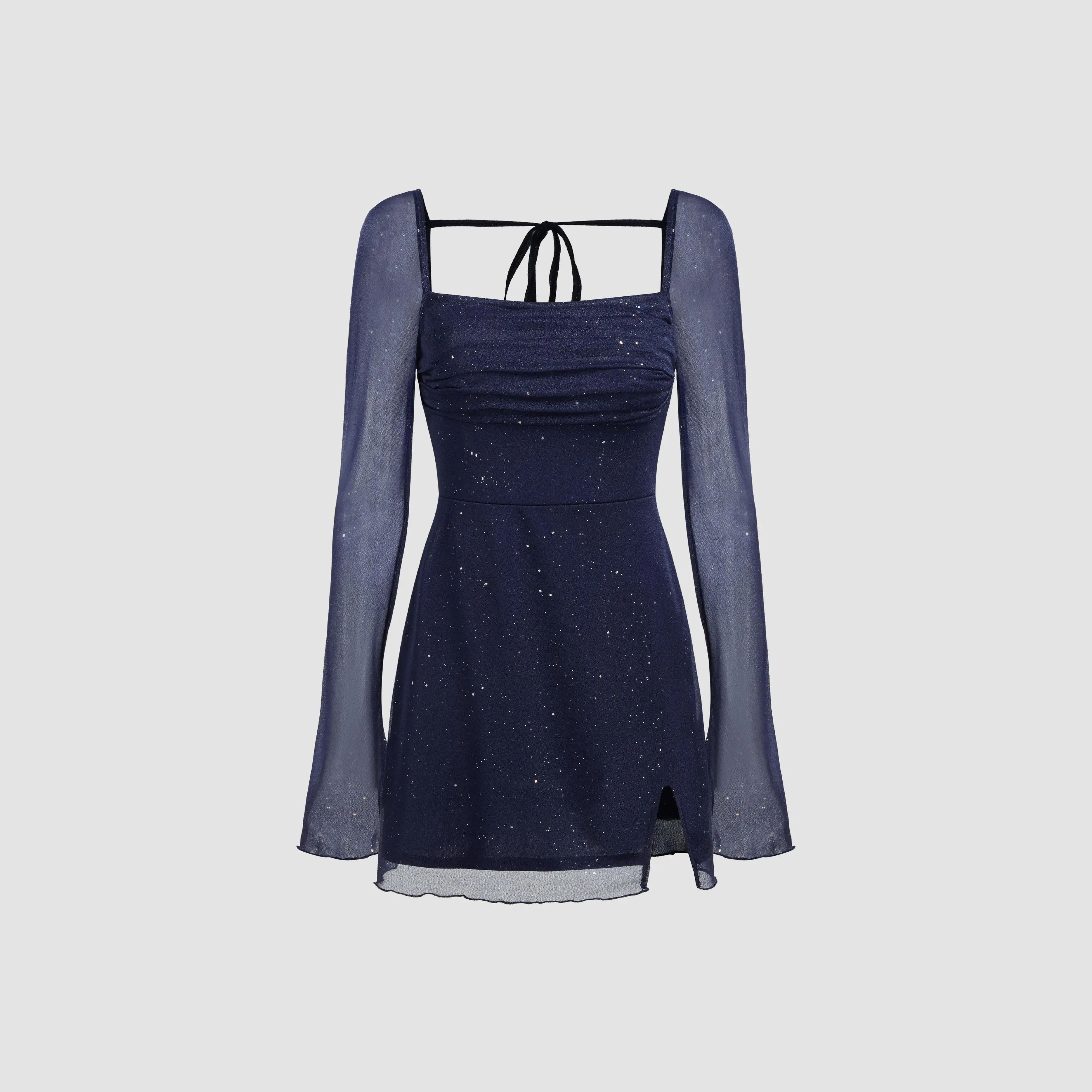 Cider Square Neck Solid Glitter Knotted Mini Dress SwimWeek - TikTok Shop Cider Square Neck Solid Glitter Knotted Mini Dress SwimWeek - TikTok Shop