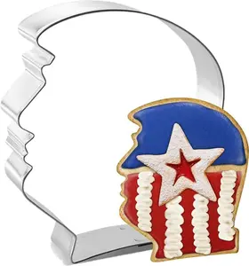 Metal Cookie Cutter Mold Stainless Steel Shaper Mould Decor, American Home Kitchen Dining DIY Party Supplies Patriotic Baking Shape Tool Bakeware Stuff Accessory Sign for Biscuit Pancake Chocolate