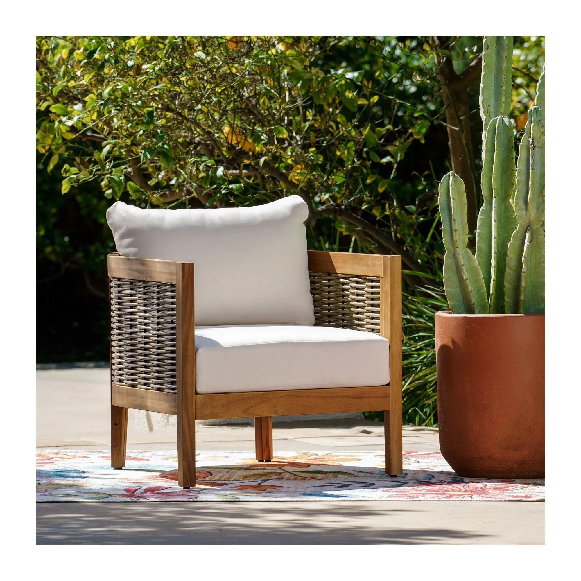 Linon Home Chaddsley Outdoor Brown Club Chair