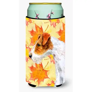 Fox Terrier Fall Tall Boy Beverage Insulator Hugger BB9911TBC