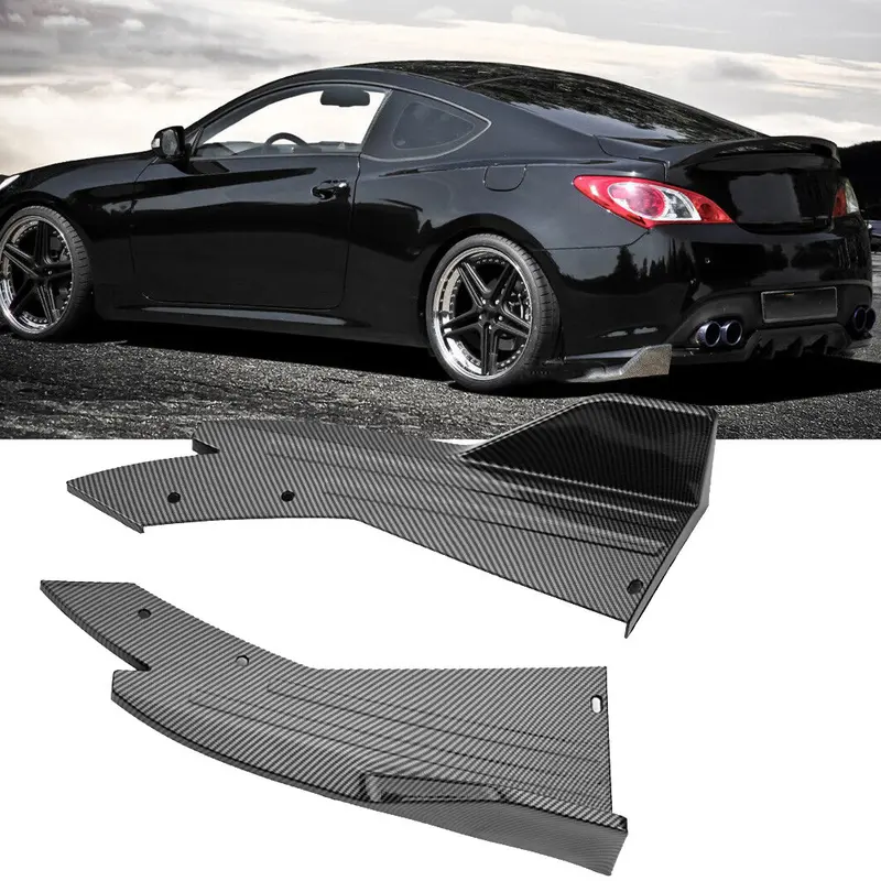 Sturdy Carbon Fiber Rear Bumper Lip Splitter Diffuser Canard - Longer Width ABS Plastic Car Exterior Decoration, Accessories for Car Fit for Hyundai Genesis Coupe, Cadillac, Scion, Acura