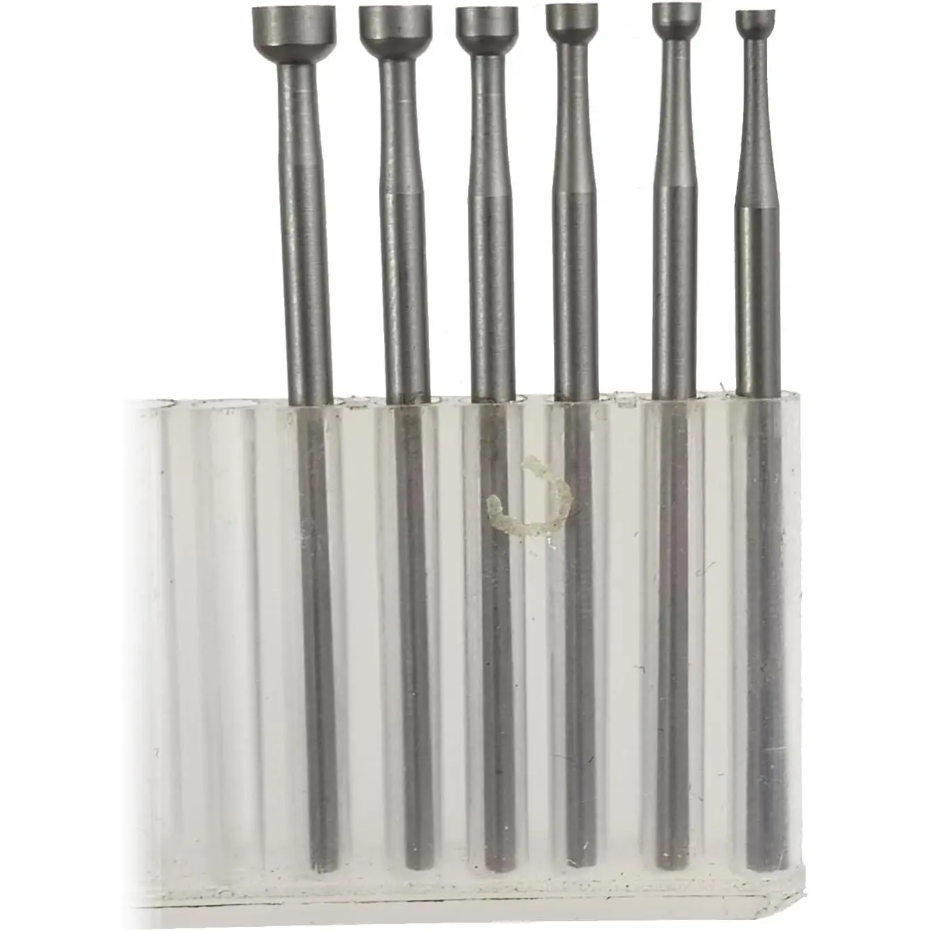 1.8mm - 4mm Round Cup Burr 3/32'' Shank Cup Burs Jewelry Wire Rounding Bits Wire End Rounder for Rotary Tools (Pack of 6)