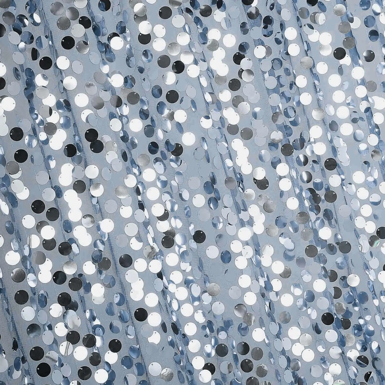 8ftx8ft Dusty Blue Payette Sequin Event Curtain Drapes - Wipeable Event Decor, Wedding Reception Backdrop Panel, Indoor Backdrops, Graduation Party Supplies, Photography