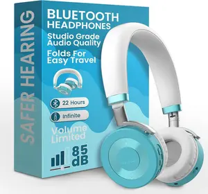 JuniorJam Plus Volume-Limiting   Headphones for , Secure Audio with Adjustable On-Ear Design, 22-Hour , Ideal for Tablets, Smartphones & PCs - Teal