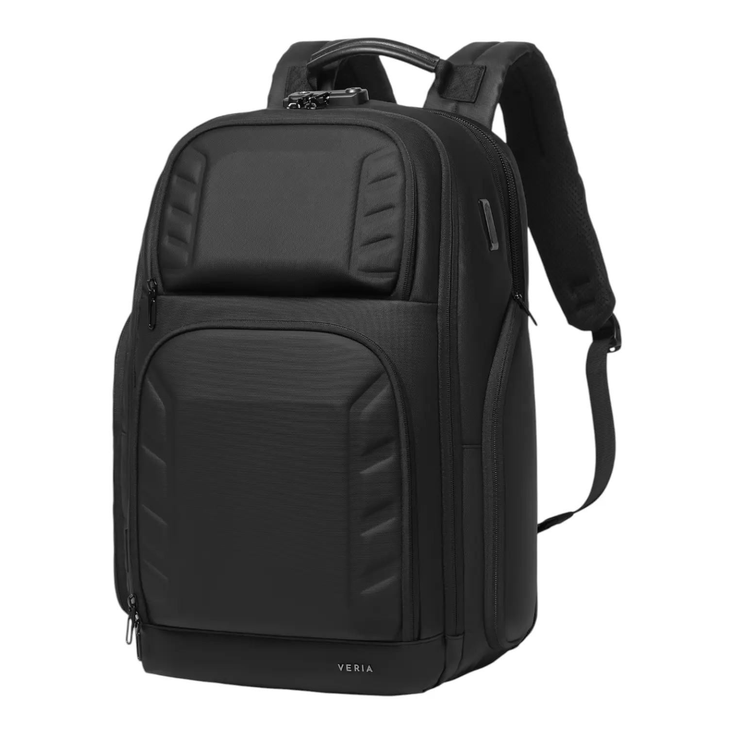 VERIA | The Backpack - Minimal Structured Travel And Commuting Backpack | Includes Packing Cubes | TSA Lock Built-In | USB-C Charging | Carry-On | Waterproof