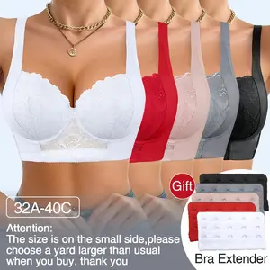 Mimilemon Elegant Lace Bra 5PCS  Push Bras with Non-Removable Padded Cups Underwire for Support Breathable Fabric All-Day Comfort Women's Wear Elegance Basic Minimalist Womenswear Classy Fit  Style Everyday Everyday mermaid  lace  bra comfortable