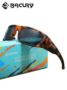 BACURY Sporty Style Ultra Light Polarizing Film Men'S Sunglasses Classic Square Frame Daily Commuting Uv Protection Driving Fishing Reduces Glare