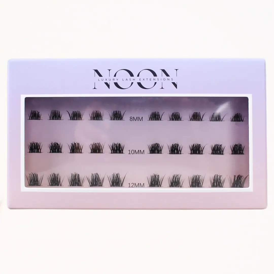 NOON HAPPY HOUR 3-Length Kit - 8mm 10mm 12mm Soft Spike Eyelashes for Makeup Enthusiasts - Gentle & Elegant Design - China Origin