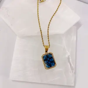 GOLD SAPPHIRE JEWEL MINI necklace
