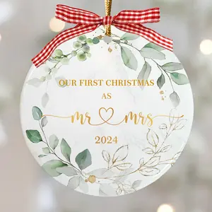 First Christmas Married Ornament, Engagement Ornament, Our First Christmas Ornament, Wedding Ornaments, Newlywed Gift, Just Married Ornaments, Mr and Mrs Ornaments, Christmas Gift for New Couple