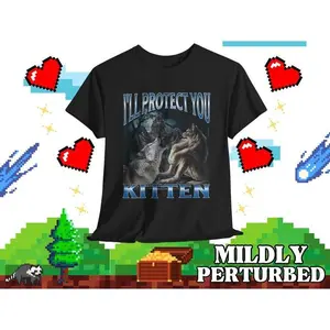 I'll Protect You Kitten Funny Werewolf Meme Bootleg T-shirt, Cringe Werewolf Ripping Shirt, Ironic Wolf Howling At Moon Meme, Sigma Alpha