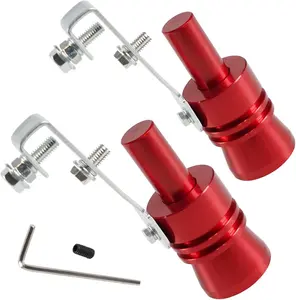 2 Pack Universal Turbo Sound Pipe Whistle Muffler Sounder Simulator Tailpipe Noise Sound Enhancer Compatible with Truck, Motorcycle, Cars, Dirt Bike and Scooter(XL Red)