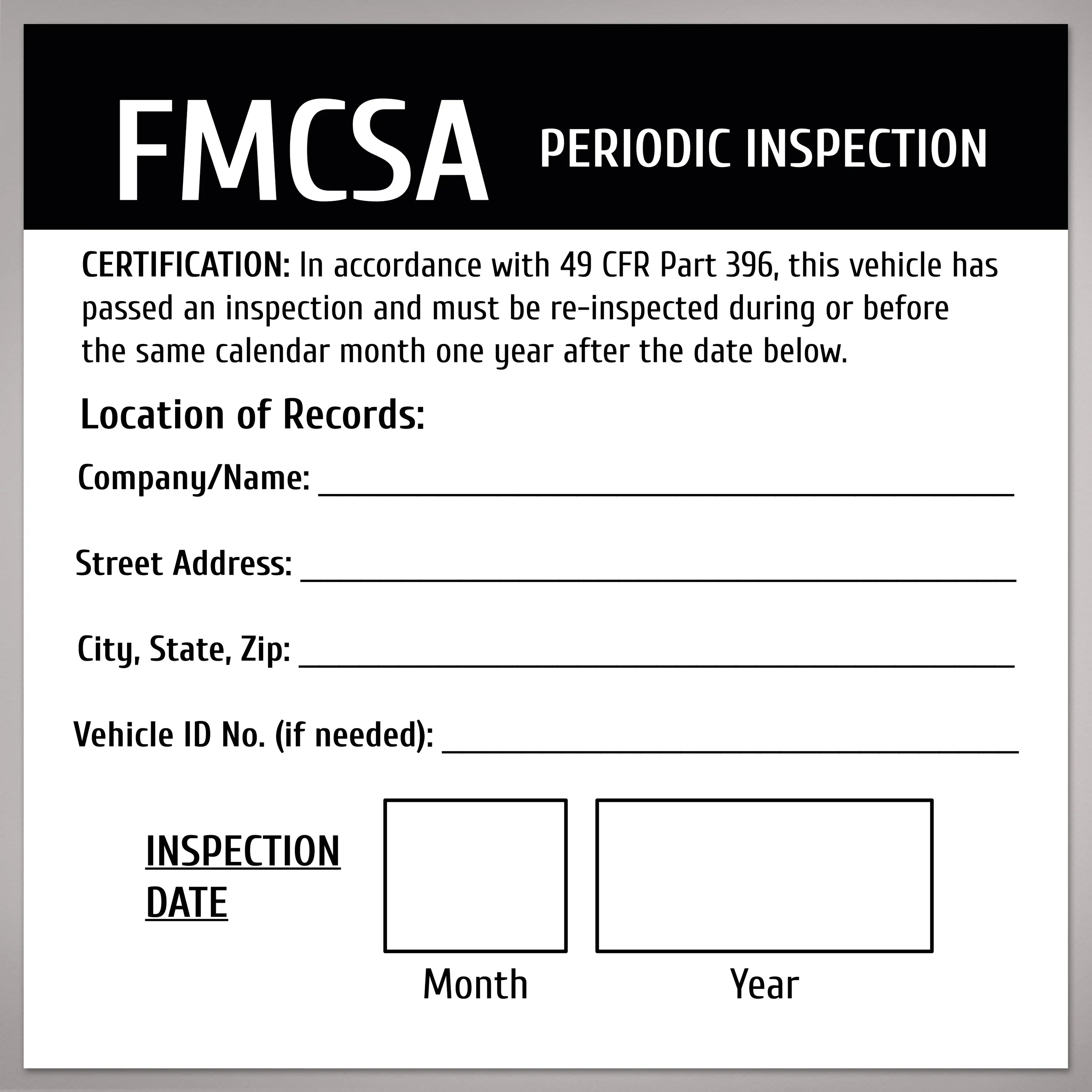 Avery FMCA Periodic Inspection Stickers, Waterproof, UV Resistant, Preprinted, Handwrite Only, 4" x 4", 20 Stickers