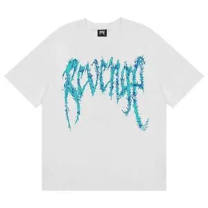 Revenge Blue Inferno Tee Casual Classic, Regular fit gift for Him and Her Menswear Top