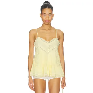 ROCOCO SAND Lace Detail Top in Yellow