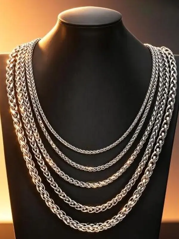 Women's Durable Metal Keel Chain Necklace - Snake Bone, Flat Chain & Link, Stainless Steel Female Costume Jewelry, Durable Metal Necklaces, Flat Chain Necklaces