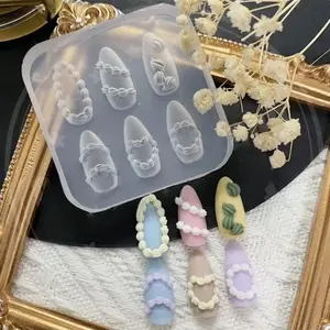 High Transparency Silicone Mold French Cream Skirt Nail Template, DIY Nail Art Tool, Self-Made Nail Decoration Accessory