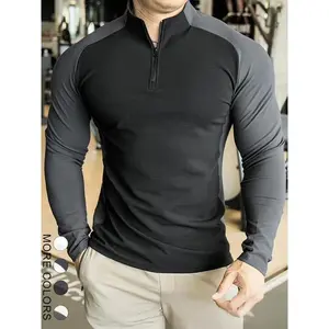 [2025 Autumn New] Men's Fleece Lined Slim Half-Zip Long Sleeve T-Shirt  and Jacket, Moisture-Wicking, Gym Golf Sports Outdoor Top, Gym TopsGift