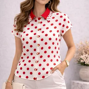 Dana078W-Women's Casual Polka-Dot Blouse