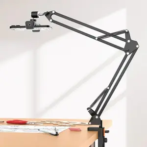 Overhead Phone Mount, Flexible Webcam Arm with Phone Holder and Ball Head, Overhead Tripod For Phone Drawing,Live Streaming,Cooking,Flat Photography