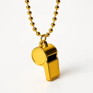 Yellow Beaded Necklace with Whistle - Team Spirit Costume Accessory