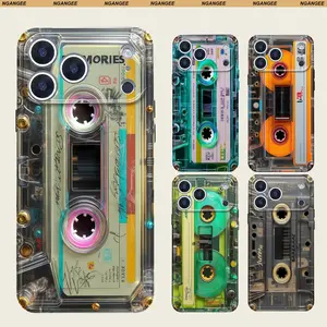Unique cassette tape Creative Phone Case Stylish & Durable New Year Gift: Fashionable Phone Case for iPhone 11 12 13 14 15 16 17 – Perfect Blend of Protection and Trend Precision Cutout Film Hard Phone Case - Retro 90s Y2K Nostalgic Aesthetic Cove