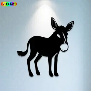 1pc Donkey Metal Wall Art, Playful Donkey Statue Mural, Ideal Gift for New Year, Easter, Donkey Decor Enthusiasts, Weather-Resistant Metal Wall Decor Wall Sculptures, Perfect for Garden Fence & Patio Wall Animal Enthusiasts
