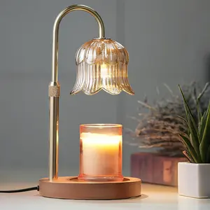 Candle Warmer Lamp with Timer: Adjustable Dimmable Height Adjustable Warming - Flower Shape Wax Lamp Jar Candles No Flame Modern  Decor Table Lights -  Living Bedroom