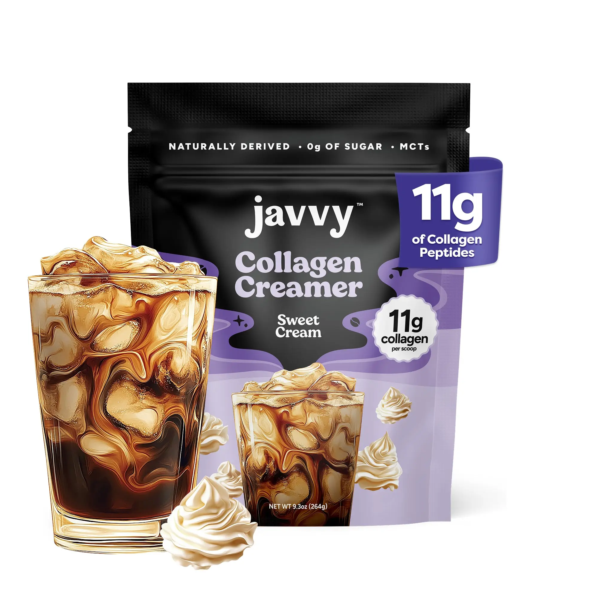 Protein Coffee Creamer Sweet Cream - Made with Grass Fed Pasture Raised Collagen - Hair, Skin & Nail support with Energy-Boosting MCTs, Keto Friendly,