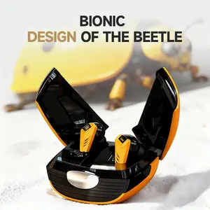 Mokata Beetle headphones, mechanical wind design,noise reduction, rechargeable lithium battery,gaming headphones, wireless headphoneshi-res sound quality gamer earbuds lover Hifi personalized work time pc headset bluetooth kopfhörer sport Audio Electronic