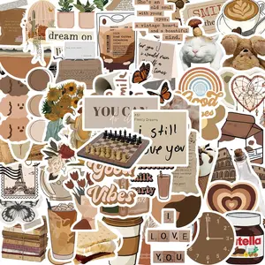 Aesthetic Sticker, Sticker Packs, 60pcs/set DIY Decorative Sticker, Scrapbooking & Journal Making Material Paper, Vintage Sticker for Stationery Water Bottle