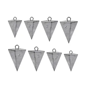 Pyramid Sinkers Fishing Weights Sinkers Saltwater Surf Fishing Weights Bullet Sinkers for Ocean Saltwater Fishing Gear Tackle 1oz 2oz 3oz 4oz 5oz 6oz 8oz