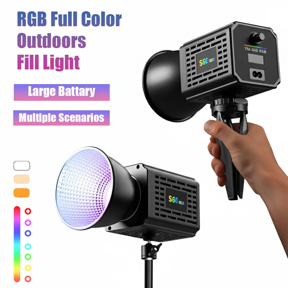 COB RGB Handheld LED Video Studio Light with Vibrant Colors, Large Battery for Photography, Vlog Live Streaming