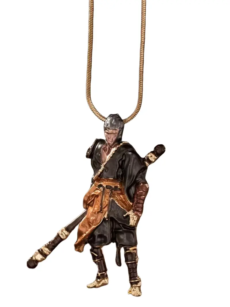 Mythical Goku Alloy Pendant Necklace, Vintage Dark Fantasy Design Snake Chain, Fashion Jewelry Gift for Valentine's Day New Year