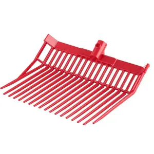 6PCS Manure Fork Replacement Head, 18 Angled Tines Horse Manure Fork Head, Durable Plastic Pitchfork Heads, Horse Mulch Rake for Picking up Stable Stall Muck Grass Hay Cleaning Farm