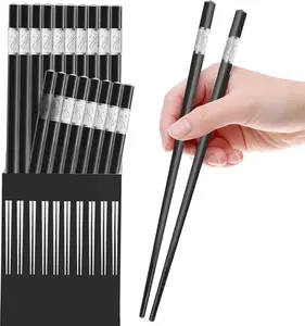 10 Pairs Dishwasher Safe Fiberglass Chopsticks Set, 9.5 Inch Reusable Japanese Chinese Chopsticks, Non-Slip, Easy to Use, Japanese Chinese Chop sticks for Home and Restaurant