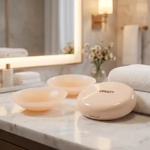 Women's Reusable Silicone Nipple Covers Pasties - Hypoallergenic Adhesive Sticky Bra Pads, 2 Pairs with Travel Case, Invisible Under Clothing for Daily Wear, Comfortable Breathable Skin-Friendly Fashion Accessory