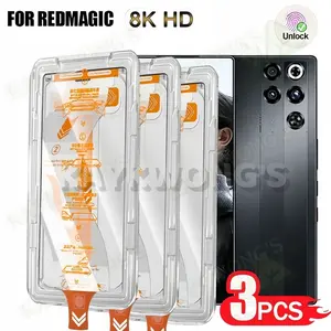 KAYKWONG'S 3 Pieces High-Definition Dustproof Screen Protector Set for Redmagic 8 Pro, 8 Pro+, 9 Pro, 10 Pro+, Easy Installation, 9h+ Hardness, Smooth Touch Response