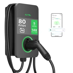 Autel MaxiCharger Electric Vehicle (EV) Charger Level 2, up to 80 Amp, Integrated APP with AI, Indoor/Outdoor, Wi-Fi/Wi-Sun Enabled, Dark Gray