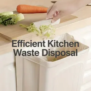 Foldable Hanging Kitchen Trash Can, Touchless Slim Garbage Bucket, Space-Saving Duty Waste Storage Accessory for Home