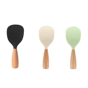 Anti-fall Design Wooden Rice Paddle Sturdy ergonomic handle durable practical kitchen utensil for daily rice scooping and home cooking-MM1