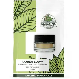 Amazing Botanicals Sceletium Tortuosum Herb Supplement - Edible Lab-Refined Kanna Extract Powder, 5.5% Active Content, 80% Mesembrine, 25mg Concentrated Extract, 1g (40 Servings) with Dosing Spoon