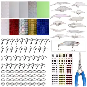 Unpainted Fishing Lures Making Kit  286pcs Diy Lure Blank Crankbaits Minnow Hard Bait Set With Treble Hooks Split Rings 3d Eyes Stickers Pliers Tackle