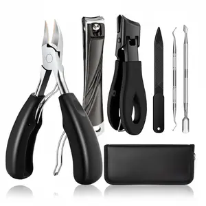 6-in-1 Professional Nail Clipper Set for Men & Women, Large Toenail Clippers, Heavy Duty Stainless Steel Manicure Pedicure Kit With Cuticle Trimmer Nail File, Travel Case For Men And Women